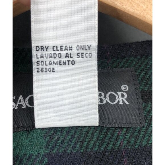 Vintage Plaid Dress Womens 8 Wool Blend Dark Academia Preppy Schoolgirl 90s - Picture 4 of 7